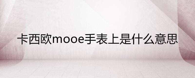 卡西欧mooe手表上是什么意思 卡西欧手表介绍 热聚社