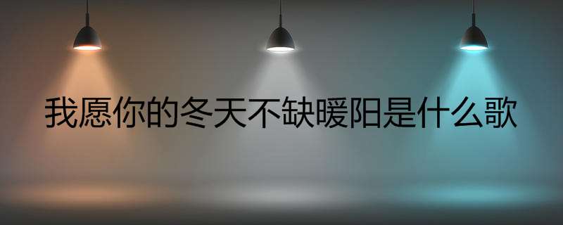 我愿你的冬天不缺暖阳是什么歌
