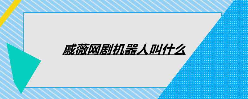 戚薇网剧机器人叫什么