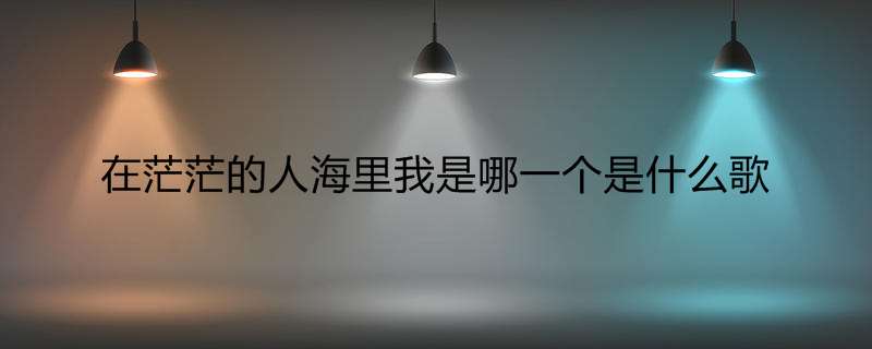 在茫茫的人海里我是哪一个是什么歌