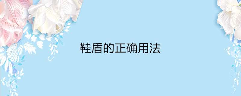 鞋盾的正确用法