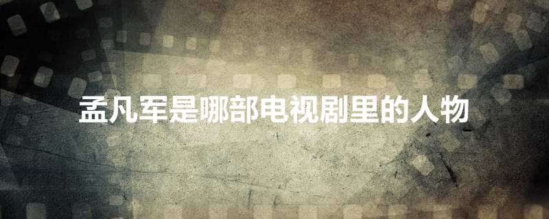 孟凡军是哪部电视剧里的人物