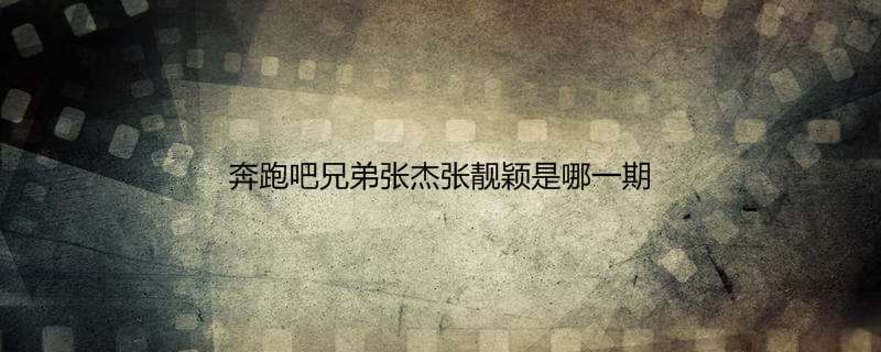 奔跑吧兄弟张杰张靓颖是哪一期