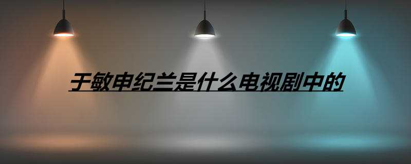 于敏申纪兰是什么电视剧中的