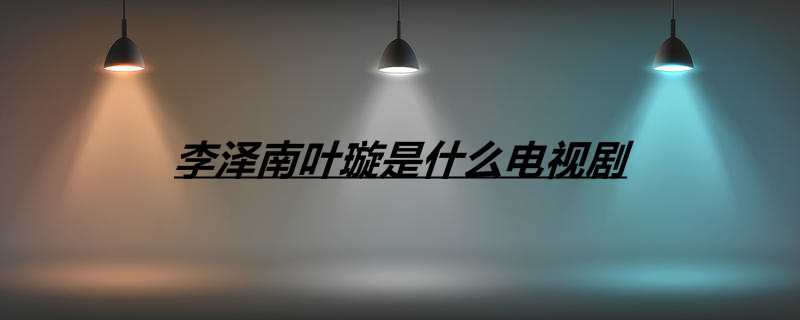 李泽南叶璇是什么电视剧