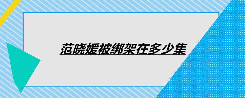 范晓媛被绑架在多少集